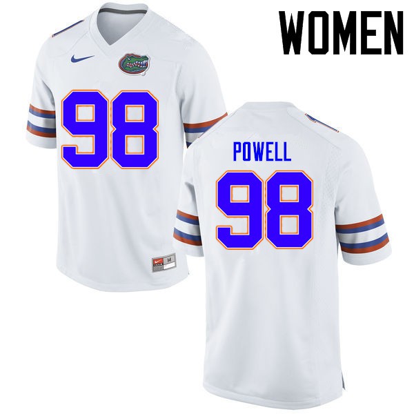 Florida Gators Women #98 Jorge Powell College Football Jerseys White